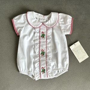 NWT Lulu Bebe Christmas Romper Bubble Newborn